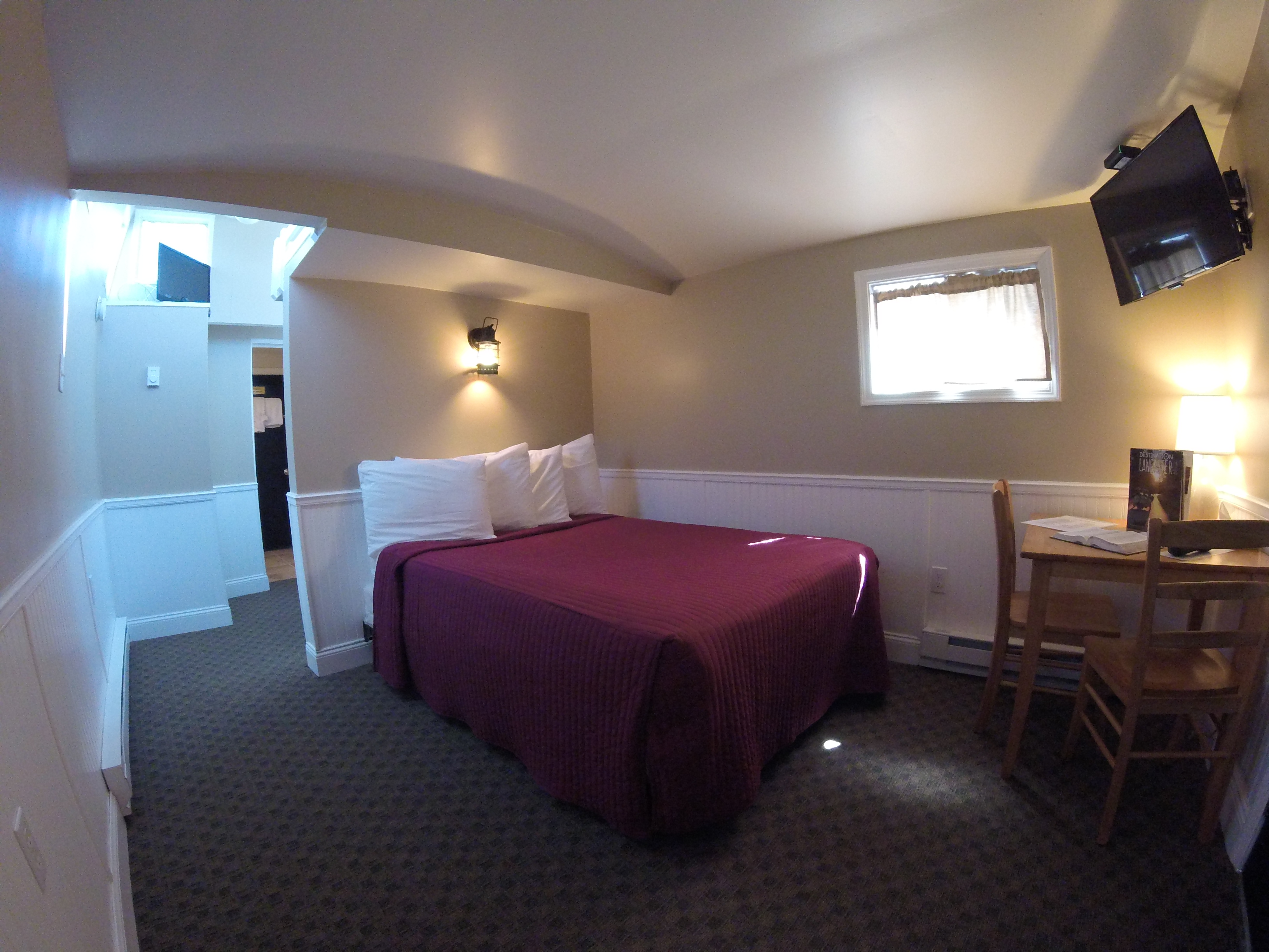interior view of medium family caboose motel room